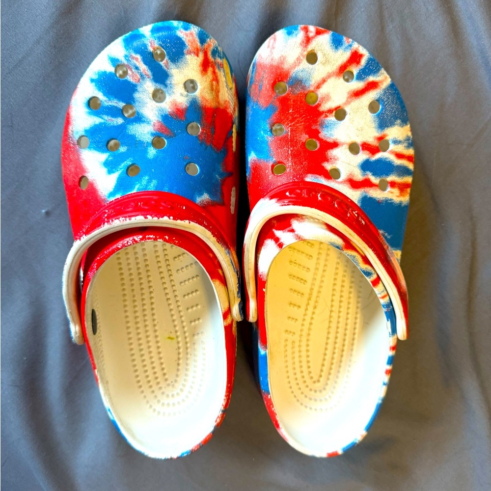 American Flag Colored, Tyedye CROCS - Unisex